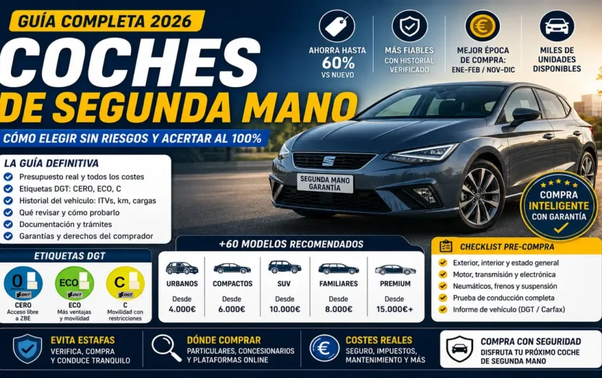 Coches de Segunda Mano 2026: Guía Completa + 60 Mejores Modelos