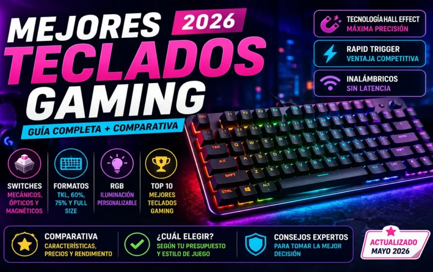 Comparativa de los mejores teclados gaming 2026: mecánicos, ópticos y magnéticos Hall Effect con RGB