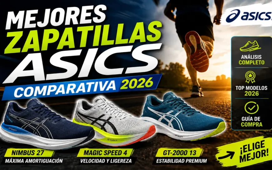 Comparativa de las mejores zapatillas ASICS 2026 para running: modelos de máxima amortiguación, velocidad y estabilidad