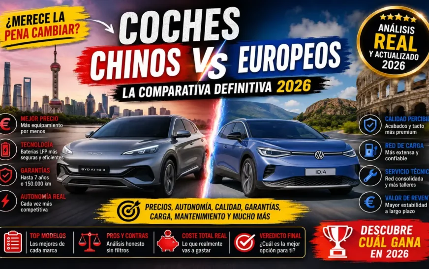 Coches Chinos vs Europeos 2026: ¿BYD, MG y XPeng Superan a Tesla y Volkswagen?