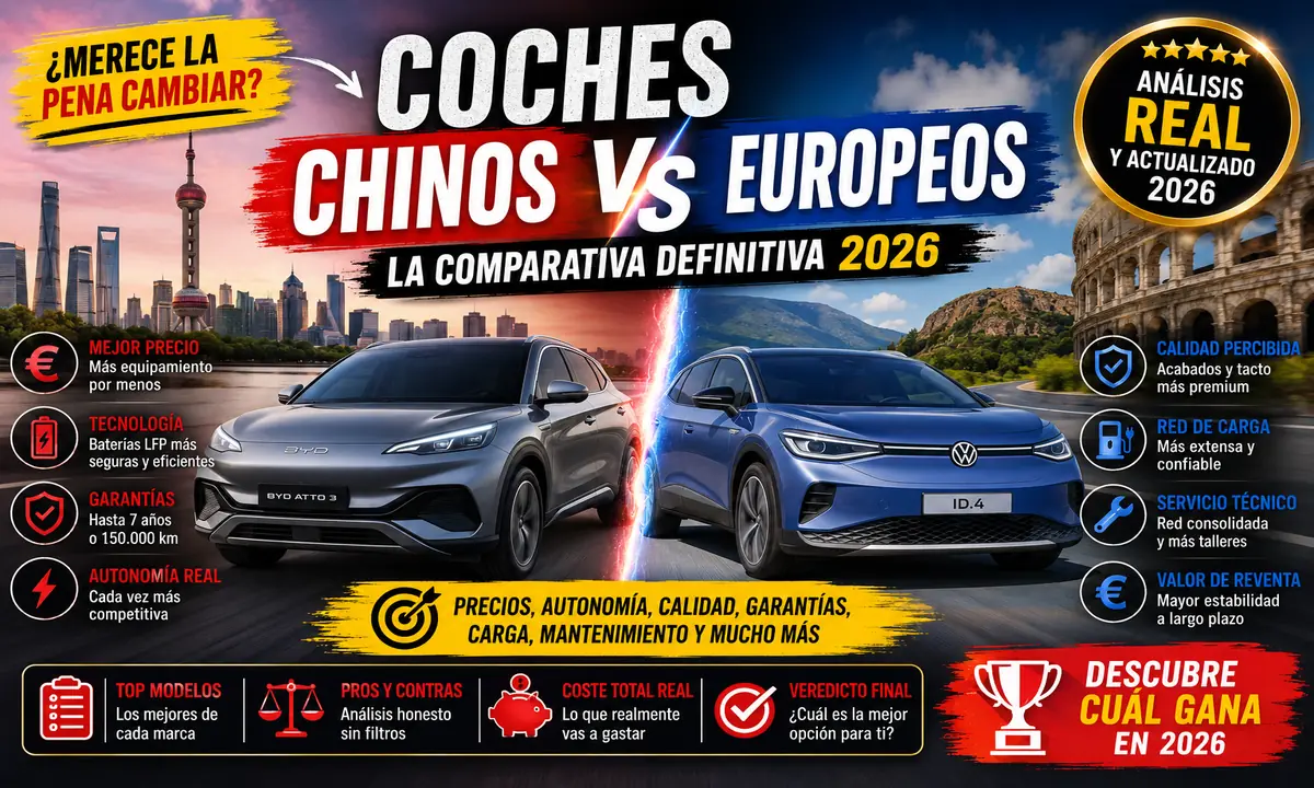 Coches Chinos vs Europeos 2026: ¿BYD, MG y XPeng Superan a Tesla y Volkswagen?