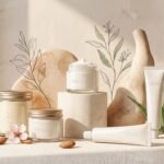 Selección de cremas hidratantes Deliplus Mercadona sobre fondo beige con elementos naturales