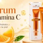 Sérum vitamina C Mercadona Deliplus Anti Ox 15% iluminador con envase naranja y aplicador, decorado con naranjas frescas