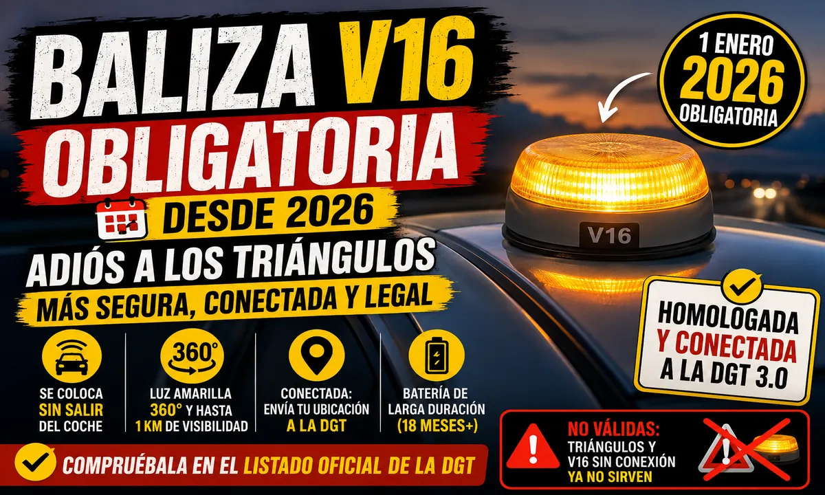 Baliza V16 obligatoria: todo lo que tienes que saber (y cuál es válida)