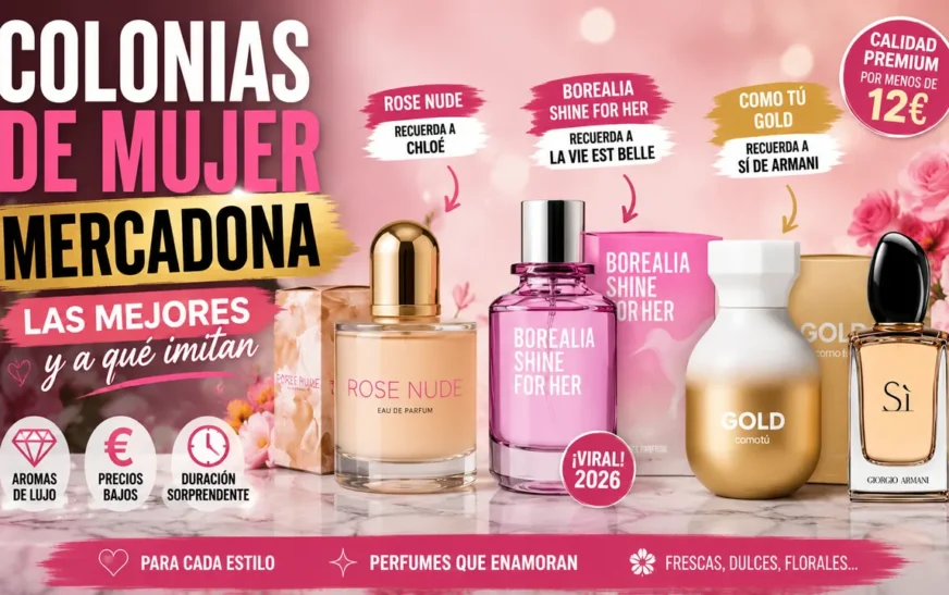 Colonias de mujer de Mercadona: Gold, Rose Nude, Borealia y sus equivalencias