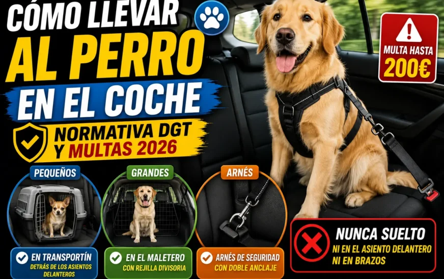 Cómo llevar al perro en el coche: lo que exige la DGT