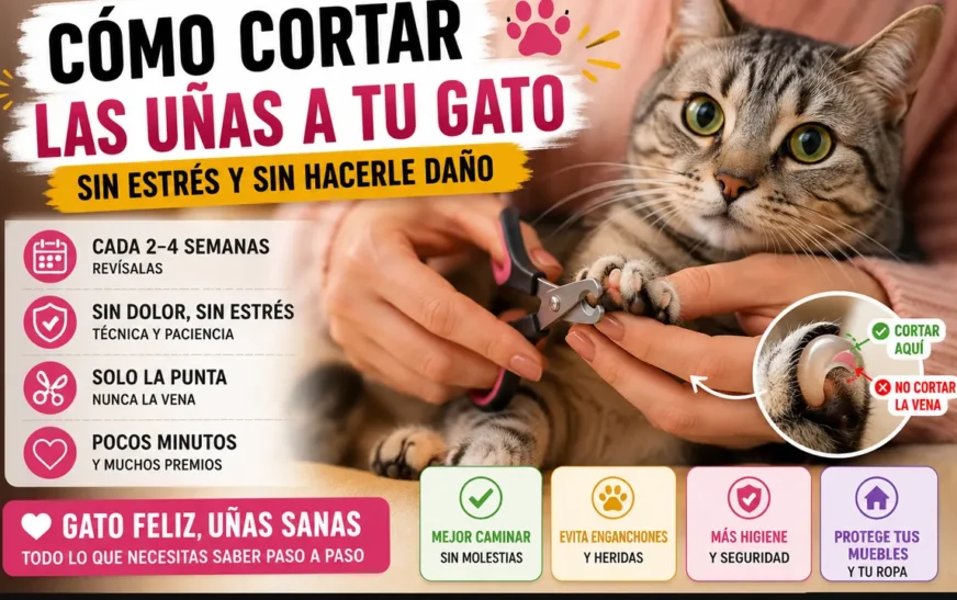 Cómo cortar las uñas a un gato con cortaúñas sin tocar la vena