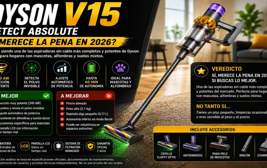 Dyson V15 Detect Absolute: opiniones, precio y ¿merece la pena?