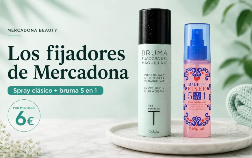 Fijadores de maquillaje Deliplus de Mercadona: bruma fijadora clásica y Make Up Fixer 5 en 1