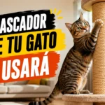 Gato usando un rascador para gatos de sisal tipo árbol en un salón