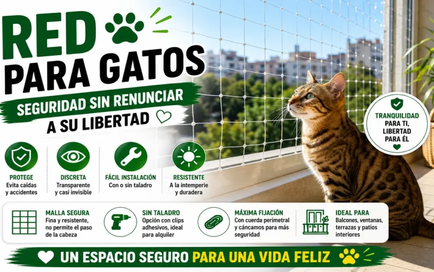 Red para gatos de balcón y ventana: cuál comprar y cómo ponerla