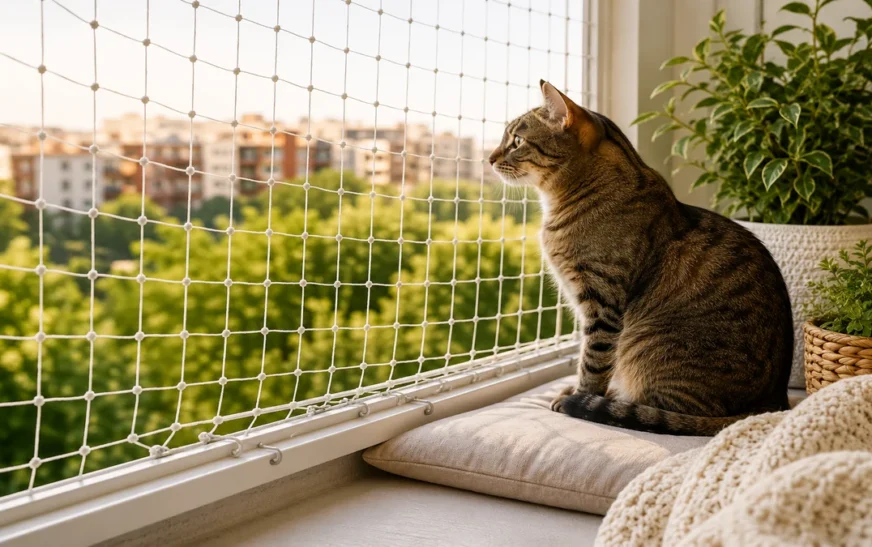 Red para gatos de balcón y ventana: cuál poner y cómo instalarla