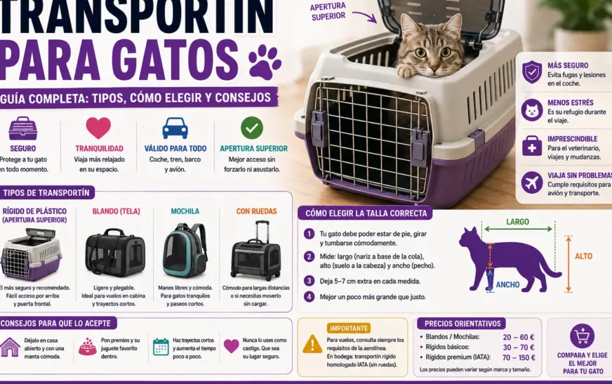 Transportín para gatos: cuál elegir, tipos y consejos