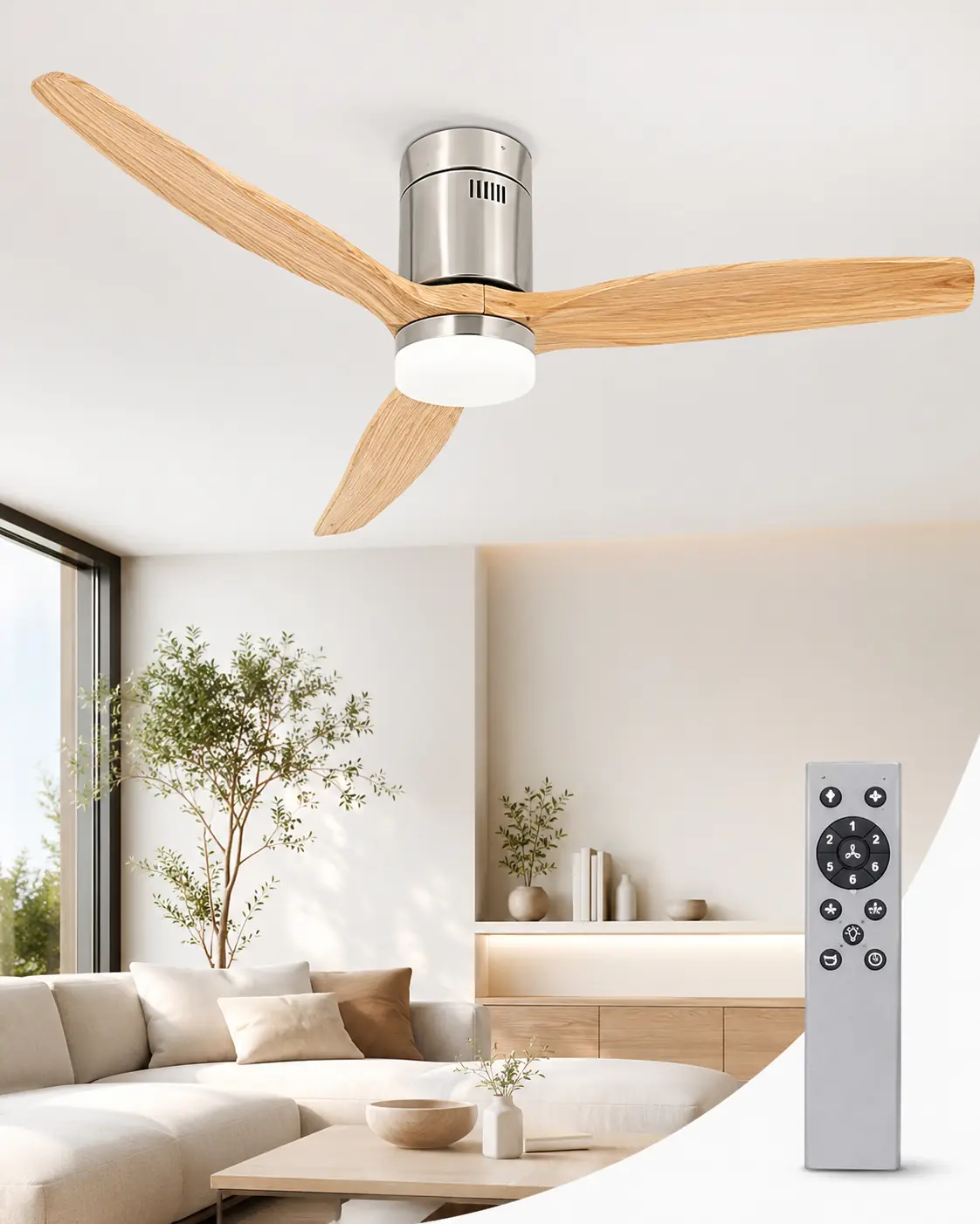 CREATE WINDCALM DC ventilador de techo silencioso níquel madera