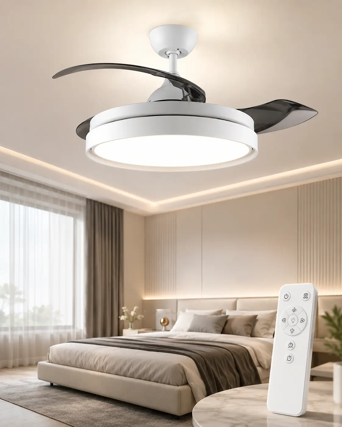 Cecotec EnergySilence Aero 4280 Invisible ventilador de techo silencioso aspas retráctiles