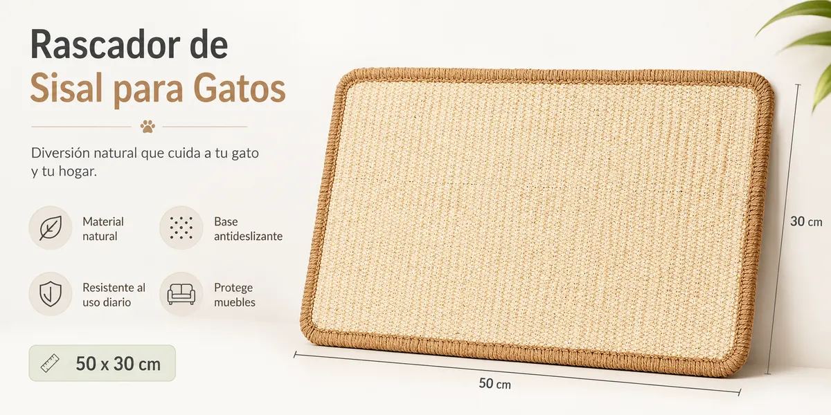 Alfombrilla rascadora de sisal para gatos que rascan en el suelo