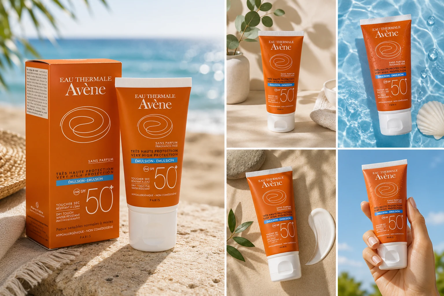 Avène Solar Emulsión sin Perfume SPF 50+, protector solar facial de 50 ml