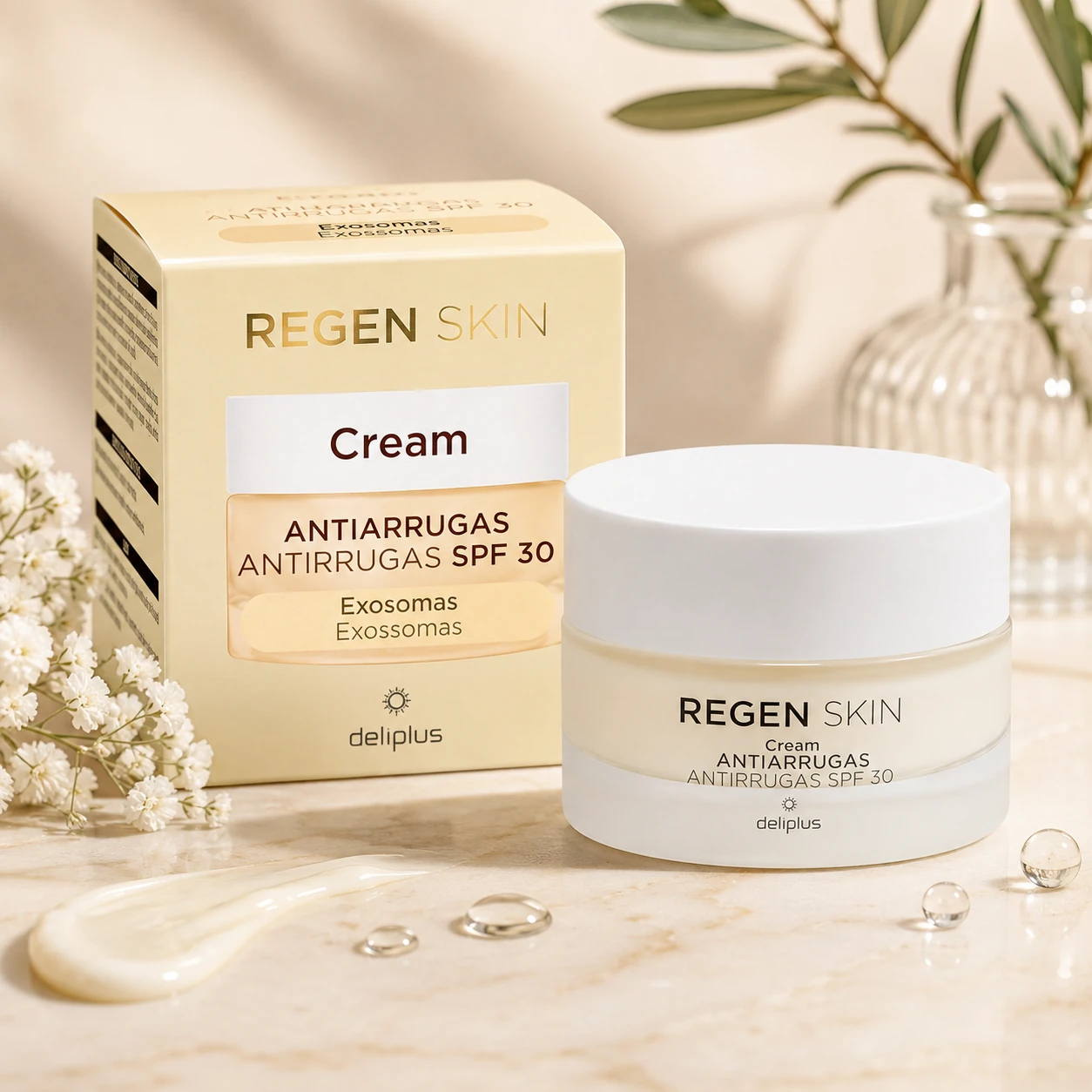 Crema facial de día Regen Skin Deliplus con SPF 30