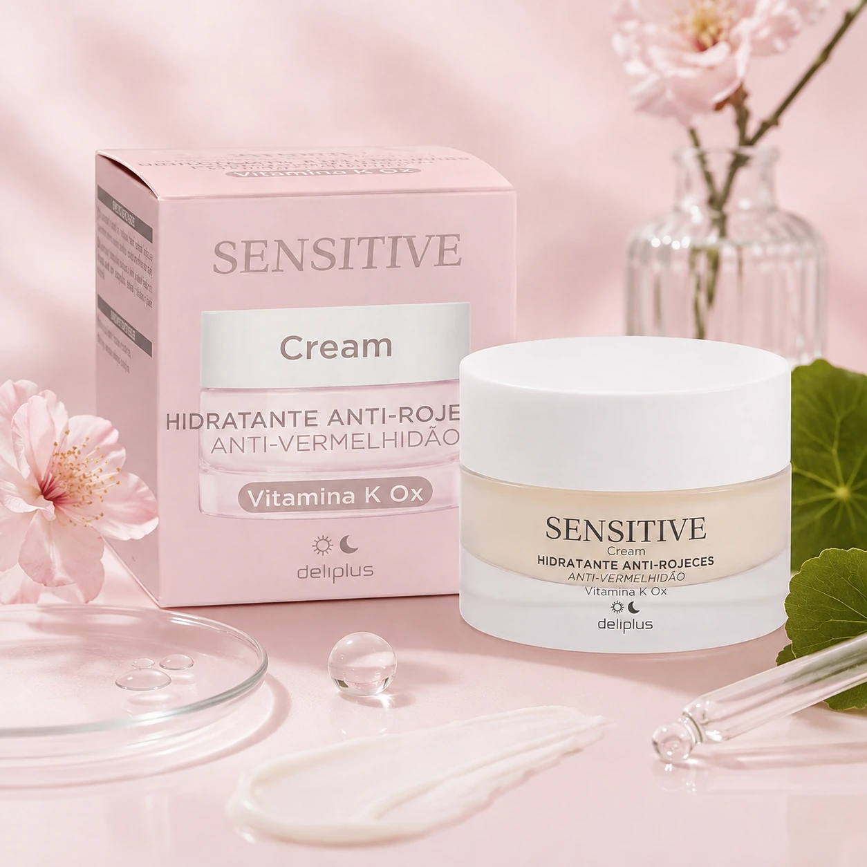 Crema facial Sensitive Vitamina K Ox Deliplus para piel sensible