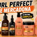 Los cinco productos de la gama Curl Perfect de Deliplus: gel activador, sérum oil, leave-in, mascarilla y champú