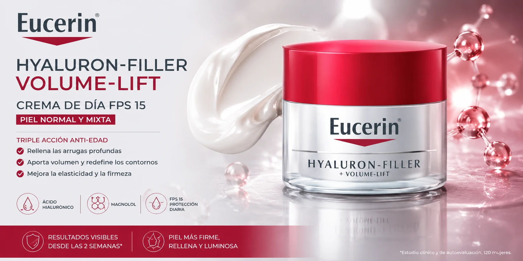 Crema de día Eucerin Hyaluron-Filler Volume-Lift con FPS 15