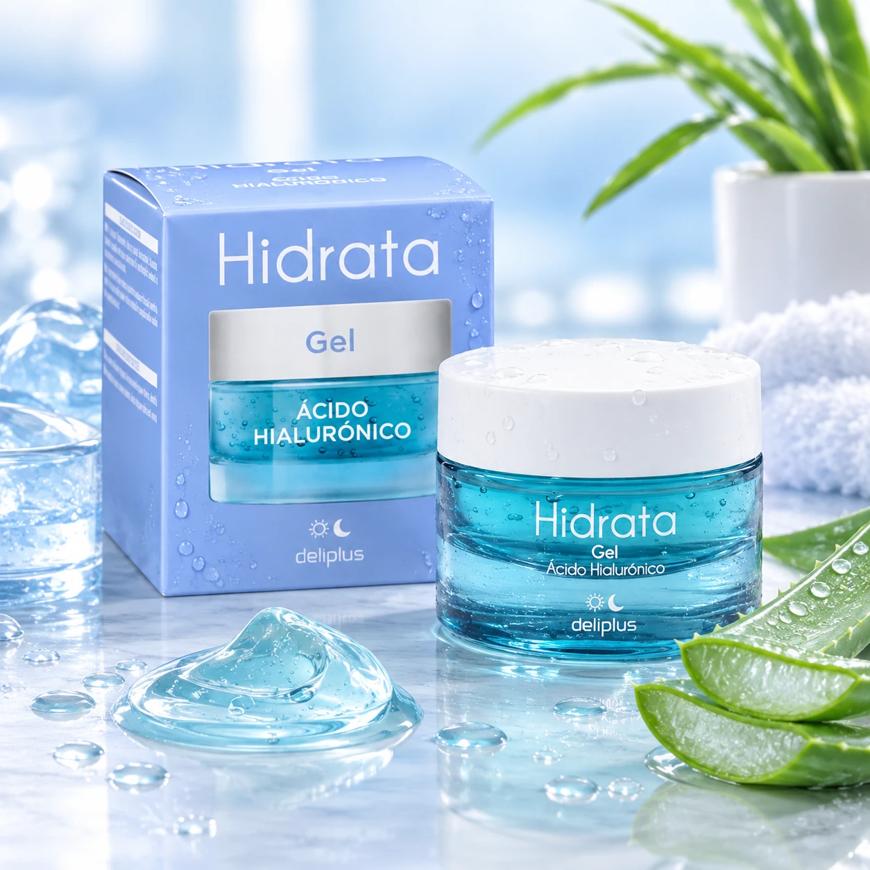 Gel facial Hidrata Deliplus con ácido hialurónico