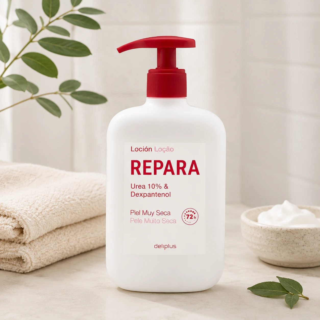 Loción corporal Repara Deliplus con 10% de urea y dexpantenol