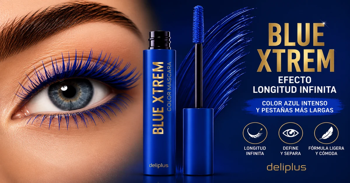 Máscara de pestañas Blue Xtrem Deliplus de Mercadona, tubo azul