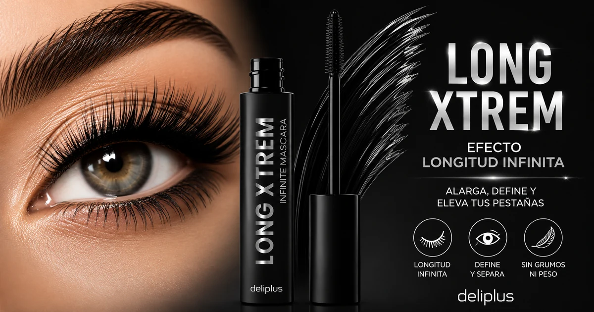 Máscara de pestañas Long Xtrem Deliplus de Mercadona, tubo negro