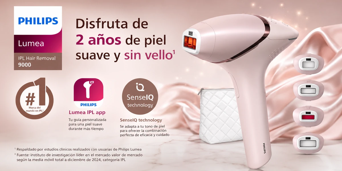 Philips Lumea Serie 9000 BRI957/00, depiladora de luz pulsada IPL sin cable con cuatro accesorios