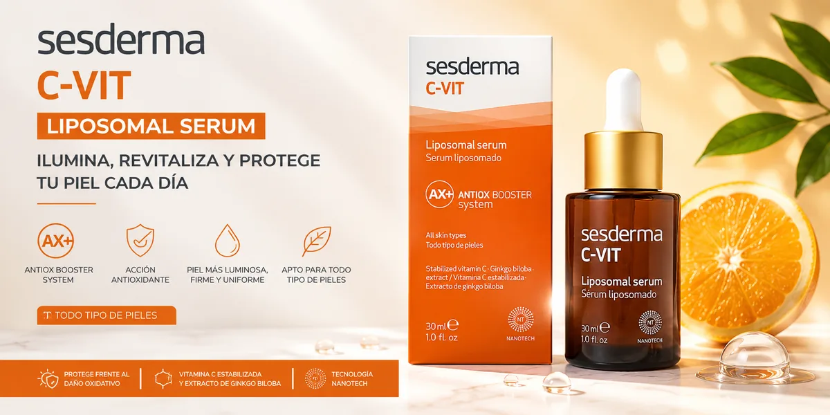 Sérum liposomado Sesderma C-Vit con vitamina C estabilizada y extracto de ginkgo biloba