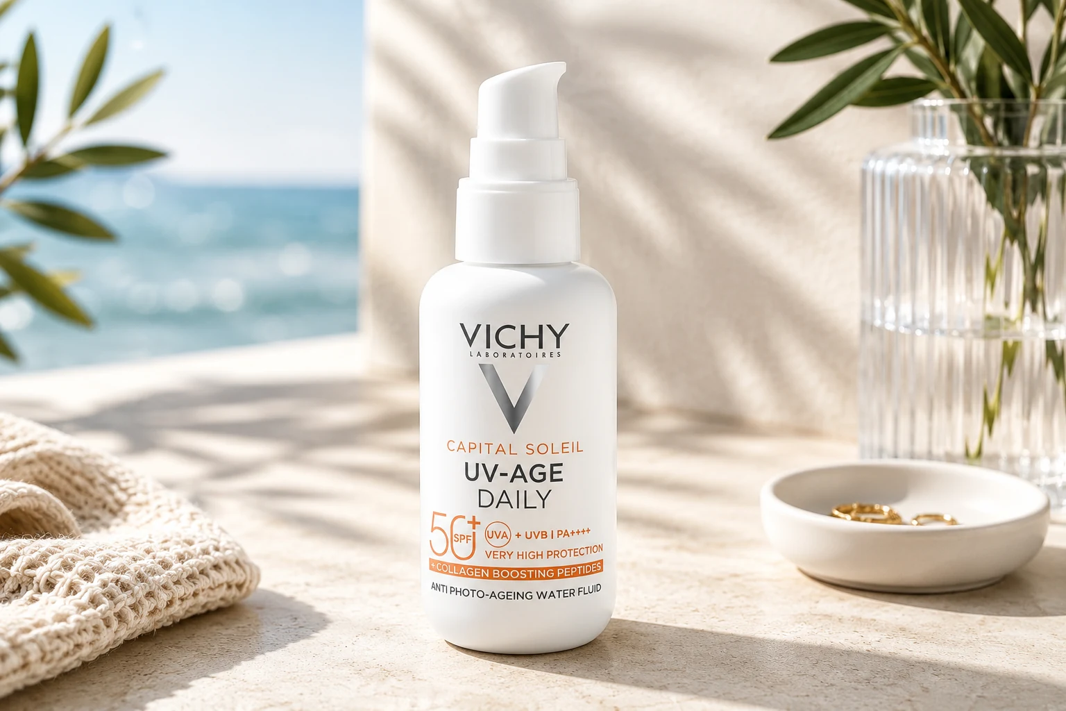 Vichy Capital Soleil UV-Age Daily SPF 50+, fluido fotoprotector facial de 40 ml
