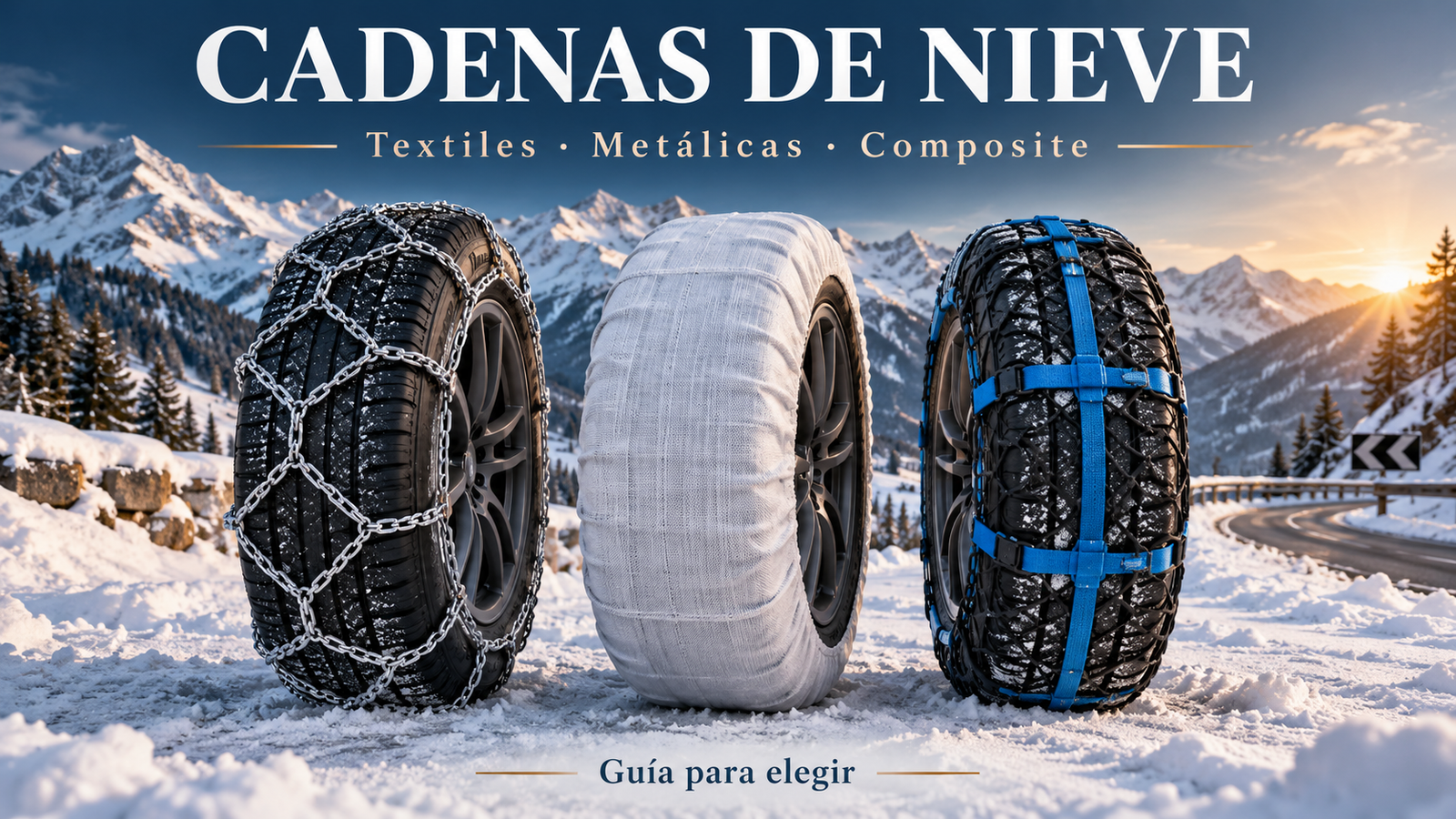 Mejores cadenas de nieve para coche: textiles, metálicas y composite