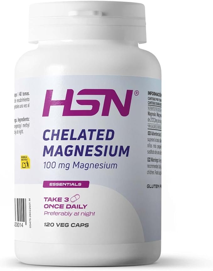 HSN Magnesio quelado 100 mg, 120 cápsulas vegetales