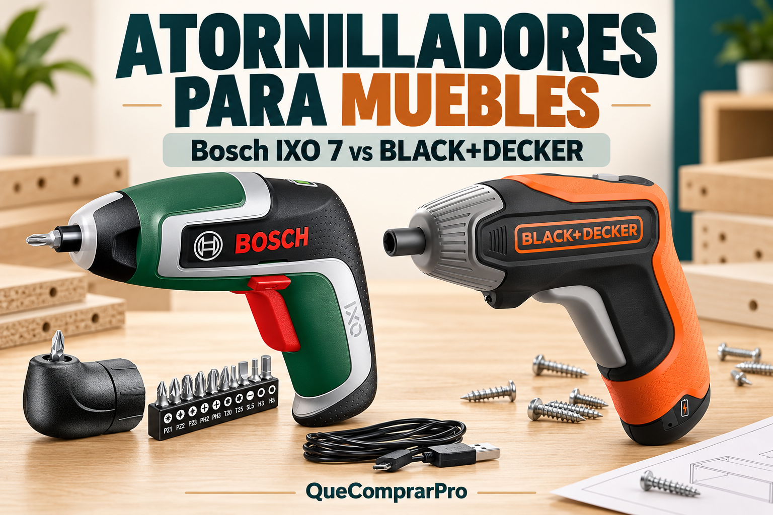 Atornilladores eléctricos para montar muebles: Bosch IXO 7 vs Black+Decker